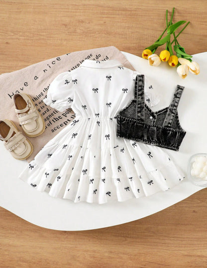 Children's Dress with Bows and Top