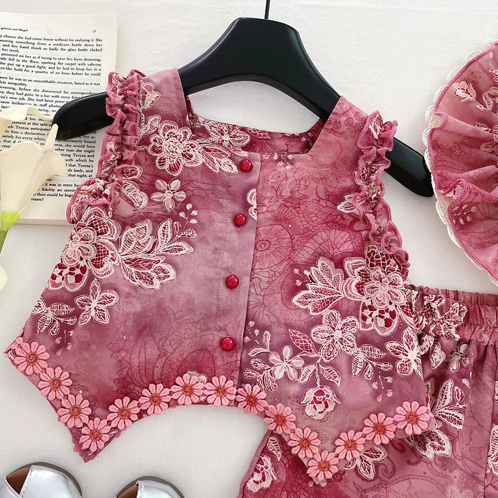 Children's Lace Floral Set