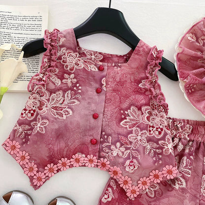 Children's Lace Floral Set