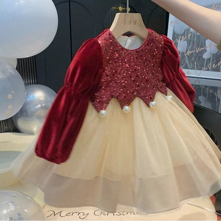 Children's Velvet Sequin Dress