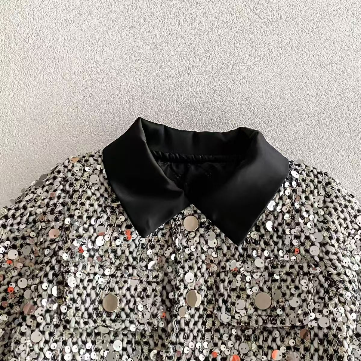 Children's Dress + Jacket, Black, Shiny