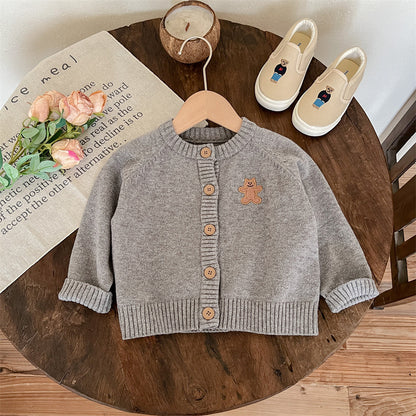 Abrigo de osito de punto para mujer y niño 