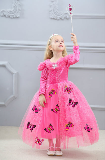 Pink Butterfly Party Dress