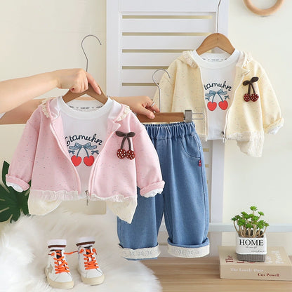 Children's 3-Piece Set with Cherry Print