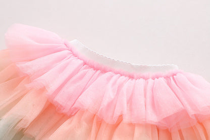 Falda infantil de tul en capas 