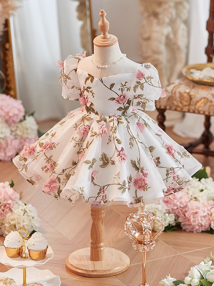White Floral Party Dress