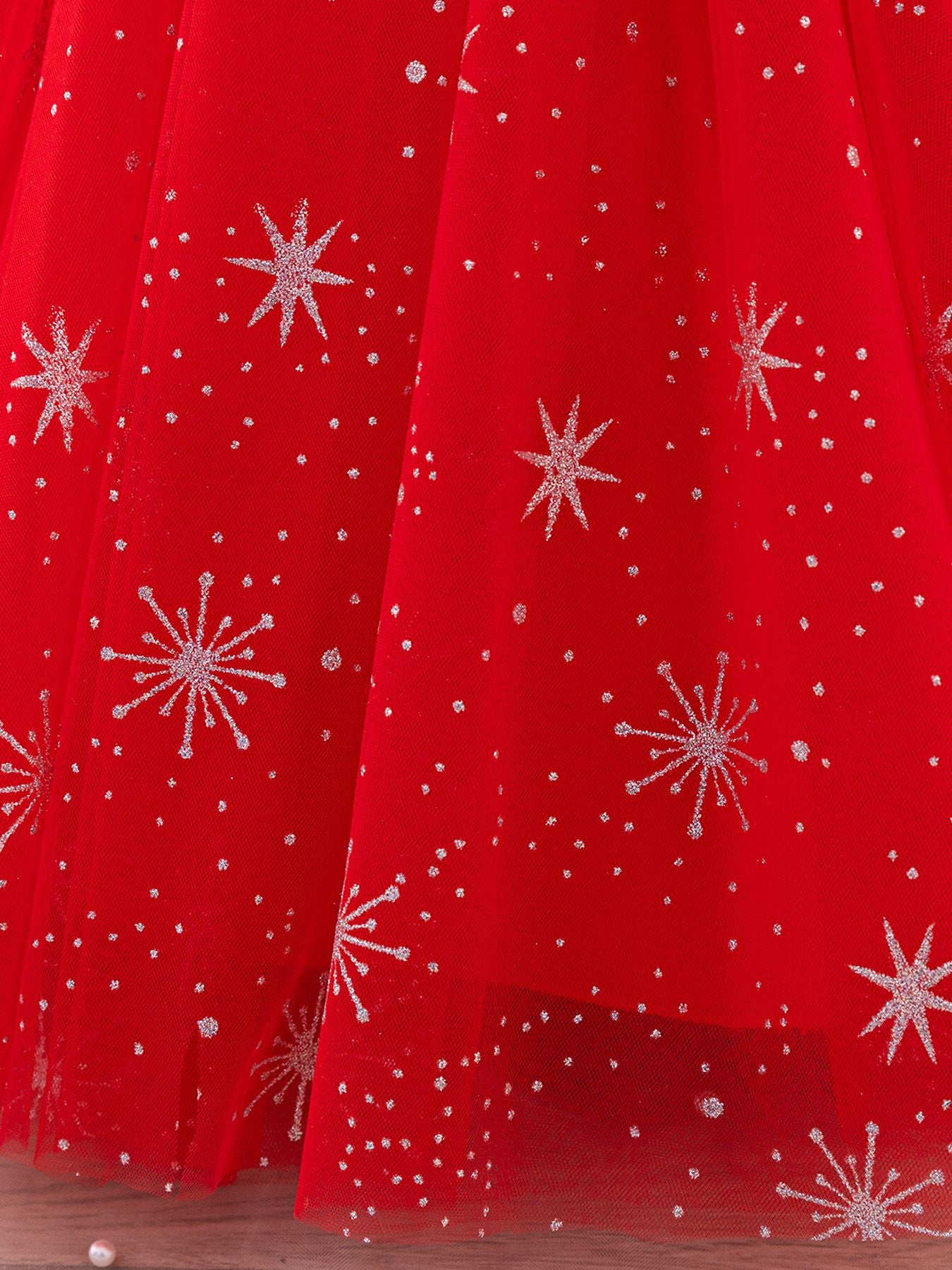 Vestido infantil navideño brillante 