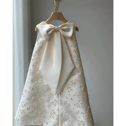 Children's Dress with Flowers and Bow