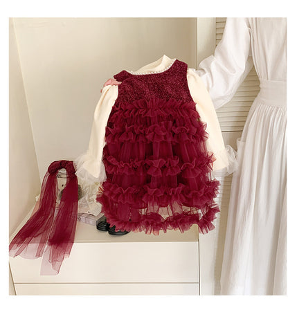 Red Tulle Children's Dress 2-Piece Set
