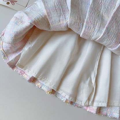 Girls' Pleated Button Set