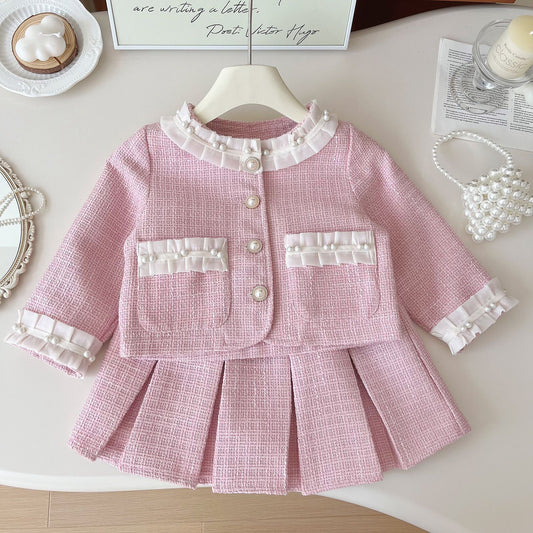 Conjunto infantil de perlas rosas 