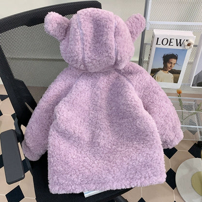 Girls' Jacket with Heart Buttons