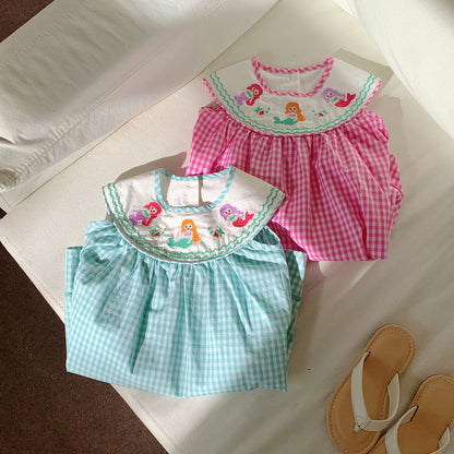 Mermaid Plaid Dress for Girls