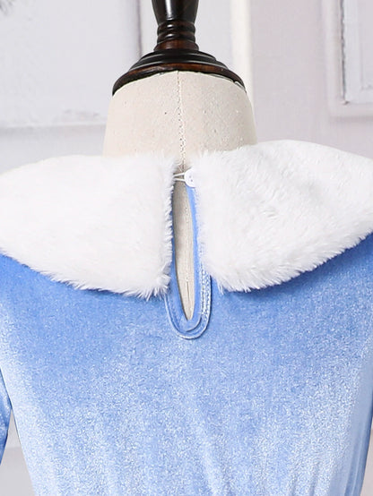 Children's Blue Velvet Dress