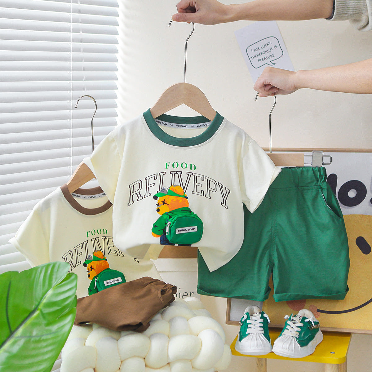 Children's Teddy Bear Backpack Set