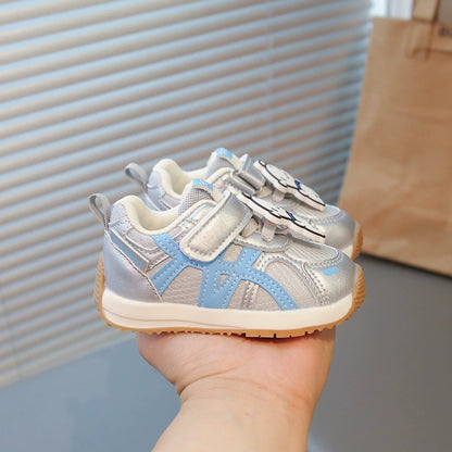 Children's Sneakers with Velcro and Teddy Bear Design