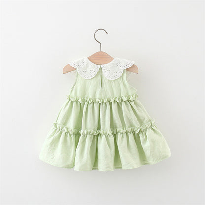 Children's Dress with Lace Collar Layers