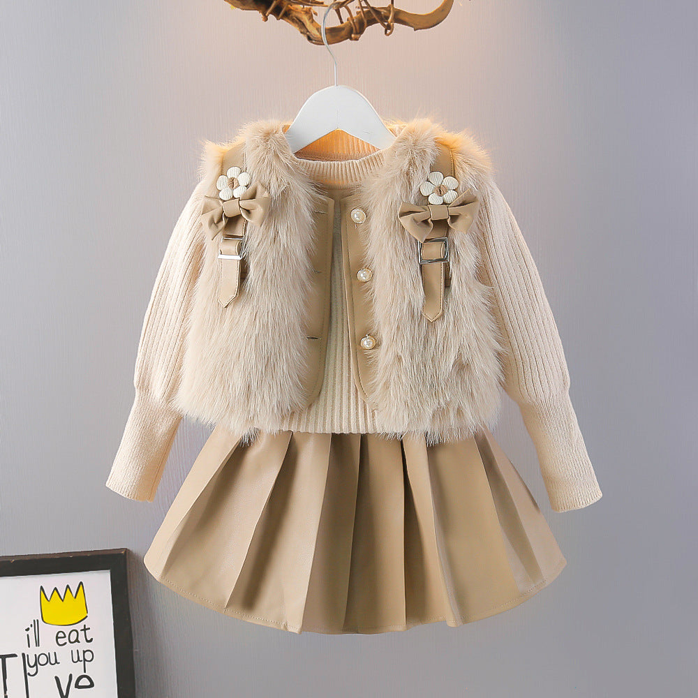 Children's 3-Piece Set with Faux Fur