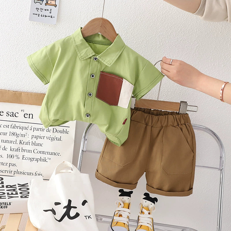 Boys' Set with Buttons and Pocket