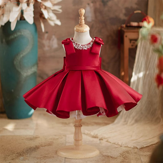 Red Pearl Children's Party Dress