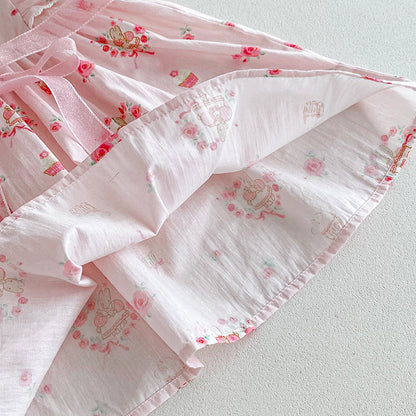 Children's Dress with Teddy Bears and Flowers