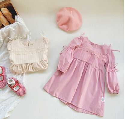 Children's Lace Dress with Bows