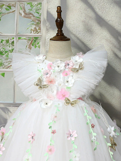 Children's Party Dress with Flowers