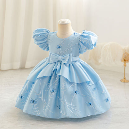 Children's Party Dress with Butterfly Bow