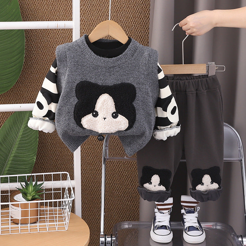 Conjunto de invierno de 3 piezas para niño Oso 