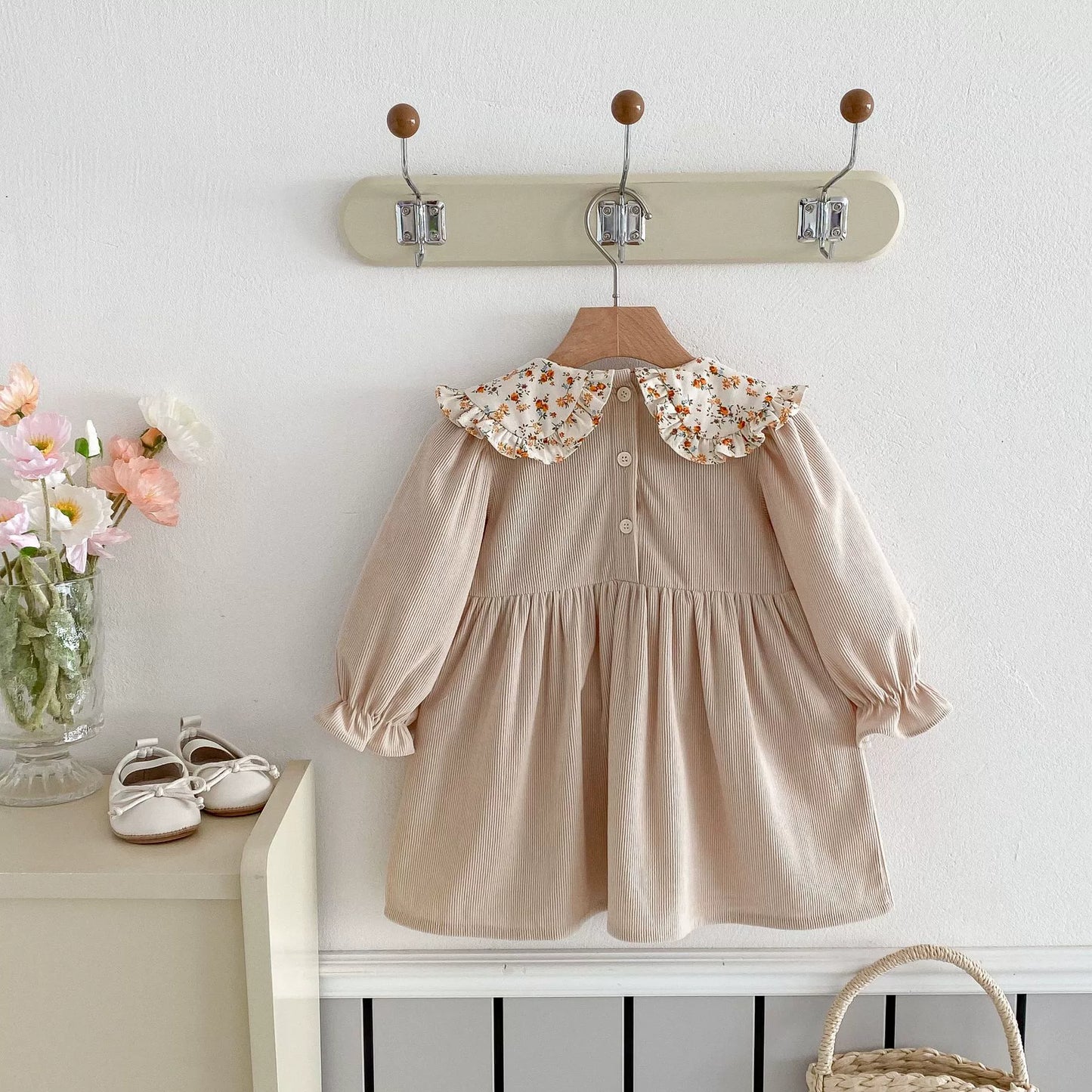 Children's Dress with Flower Collar