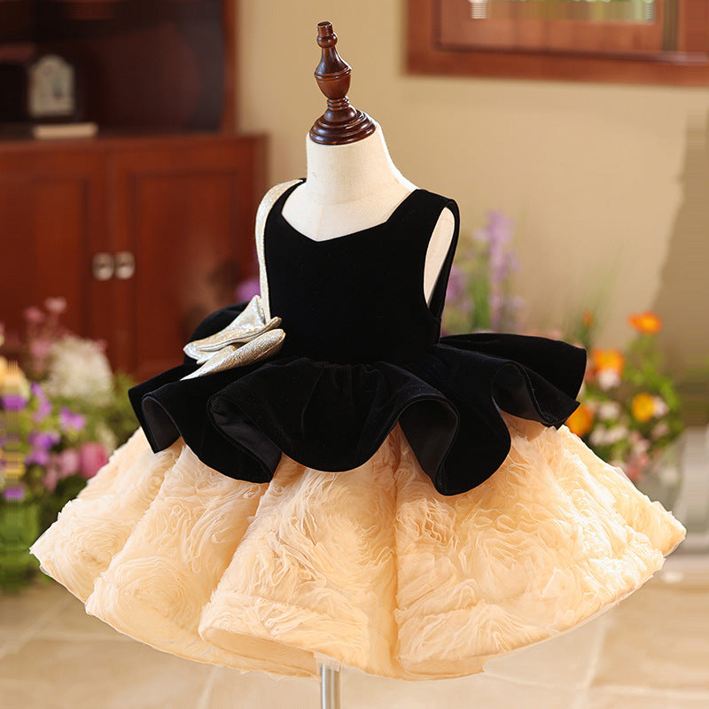 Evening Dinner Gowns For Girls Birthday Banquet Cute Kids Slim Fit Princess Dress Piano Performance High Quality Dresses