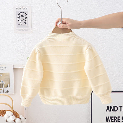 Blusa de punto con lazo para mujer y niña 