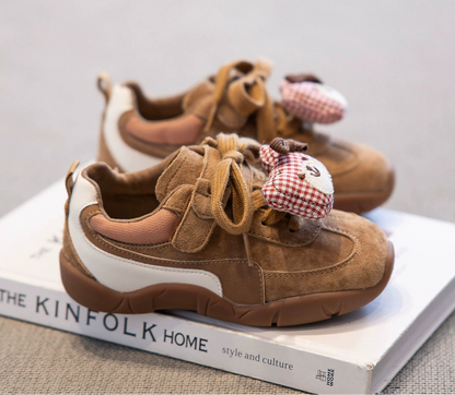 Children's Checkered Bear Sneakers