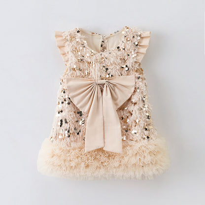 Children's Sequin Bow Dress