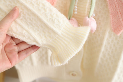 Children's Knitted Set with Bow and Flower