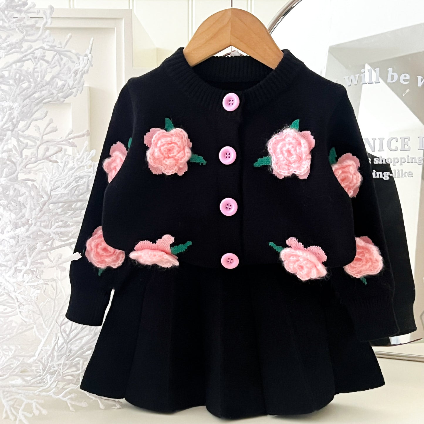 Mussi Winter Floral Knit Children's Set