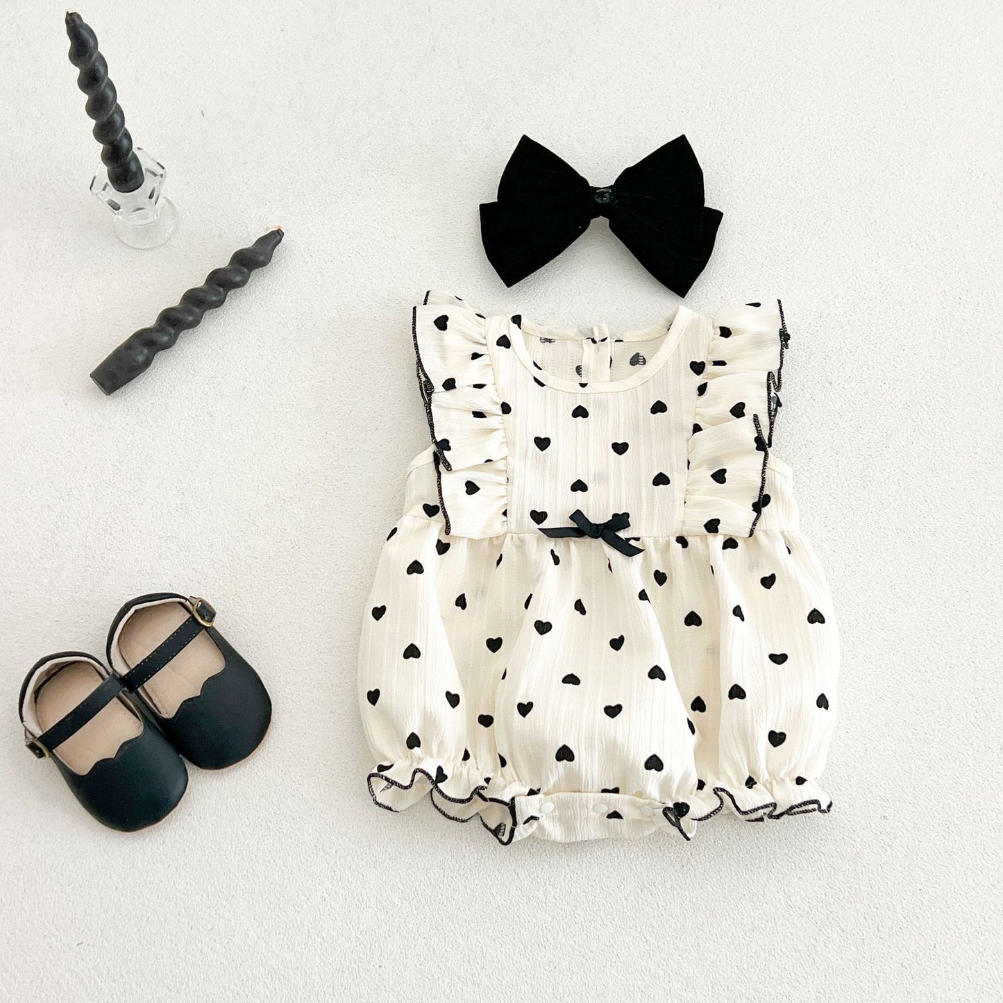 Girls' Bodysuit with Hearts