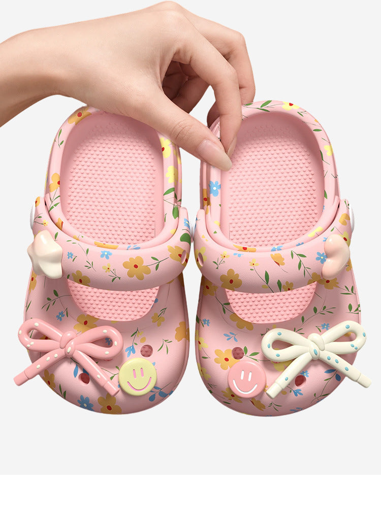 EVA Bow Decor Breathable Anti-slip Home Sandals