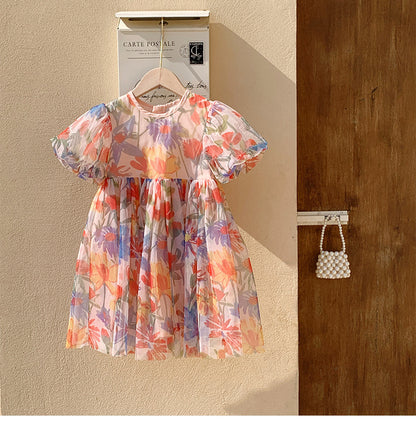 Children's Floral Tulle Dress