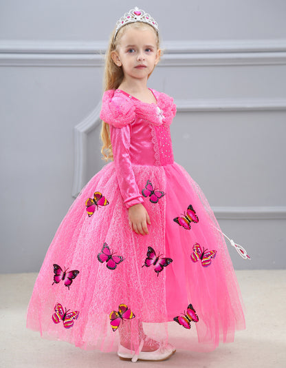 Pink Butterfly Party Dress