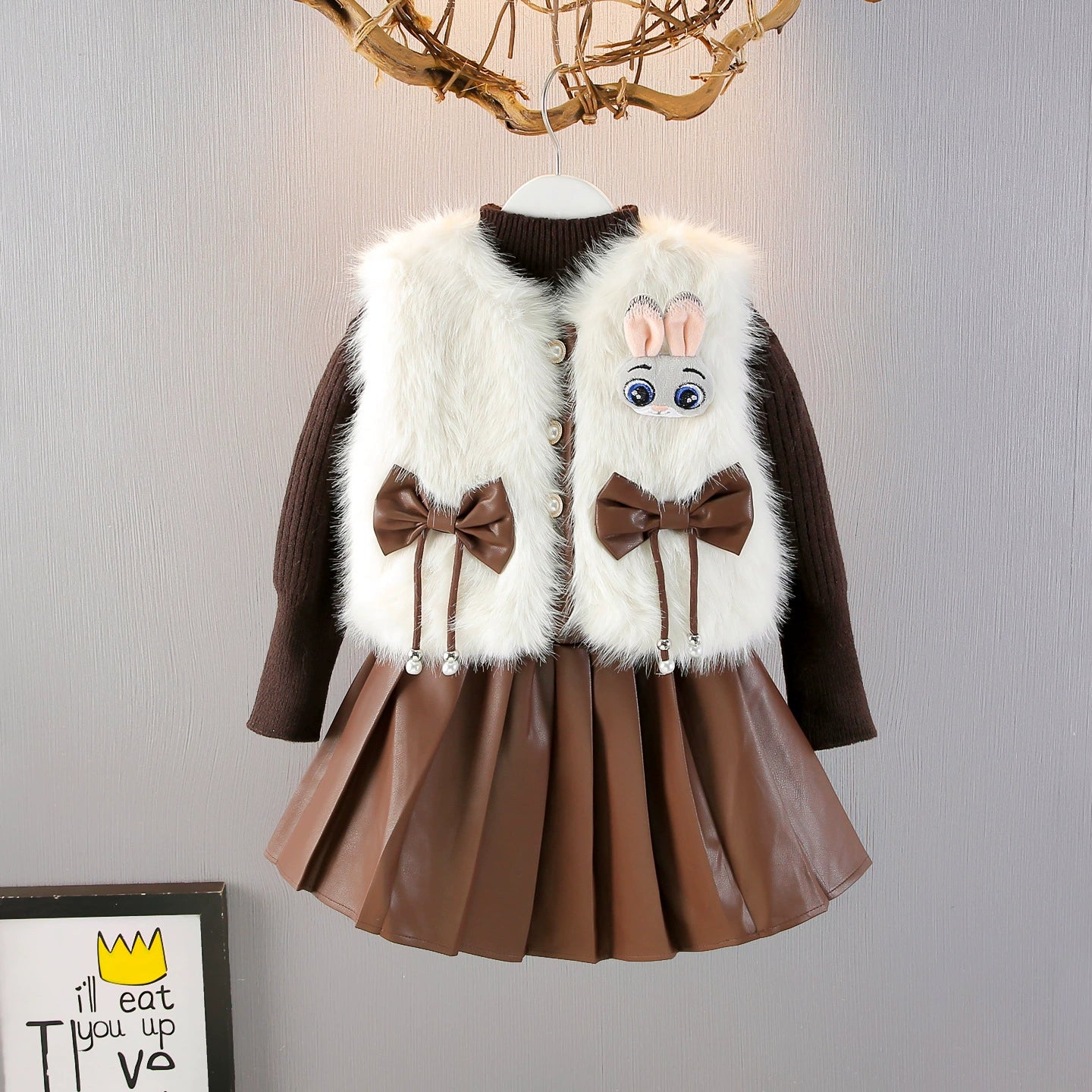 Children's 3-Piece Set with Faux Fur