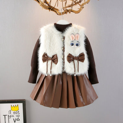 Children's 3-Piece Set with Faux Fur