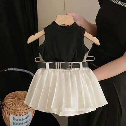 Girls' Summer Outfit with Belt