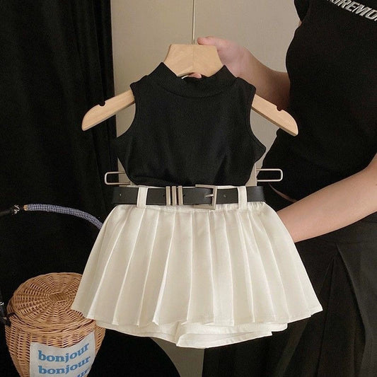 Girls' Summer Outfit with Belt