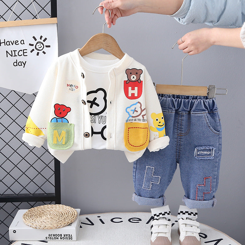 Conjunto infantil de 3 piezas de osito de peluche 
