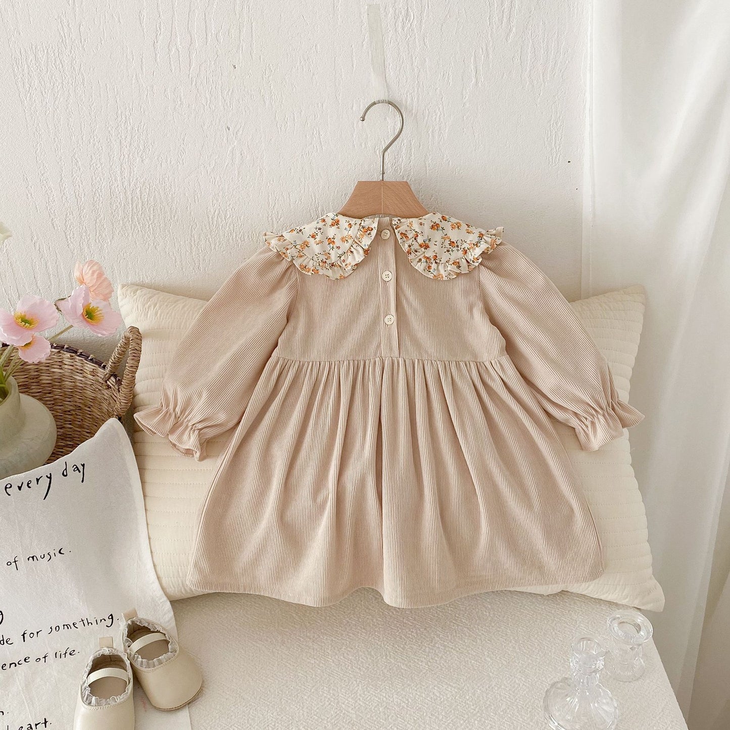 Children's Dress with Flower Collar