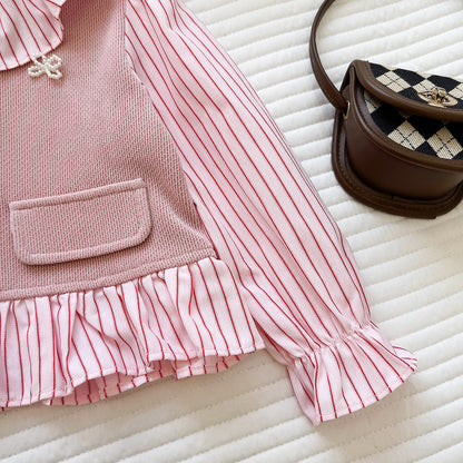 Children's Set with Ruffles and Pearl Buttons