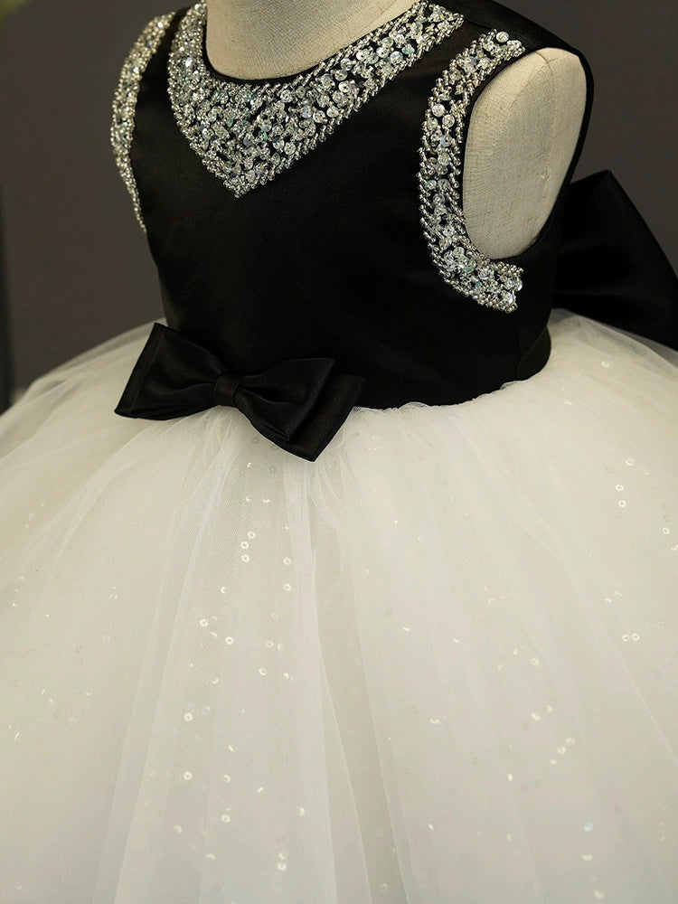 Party Dress with Bow and Rhinestones