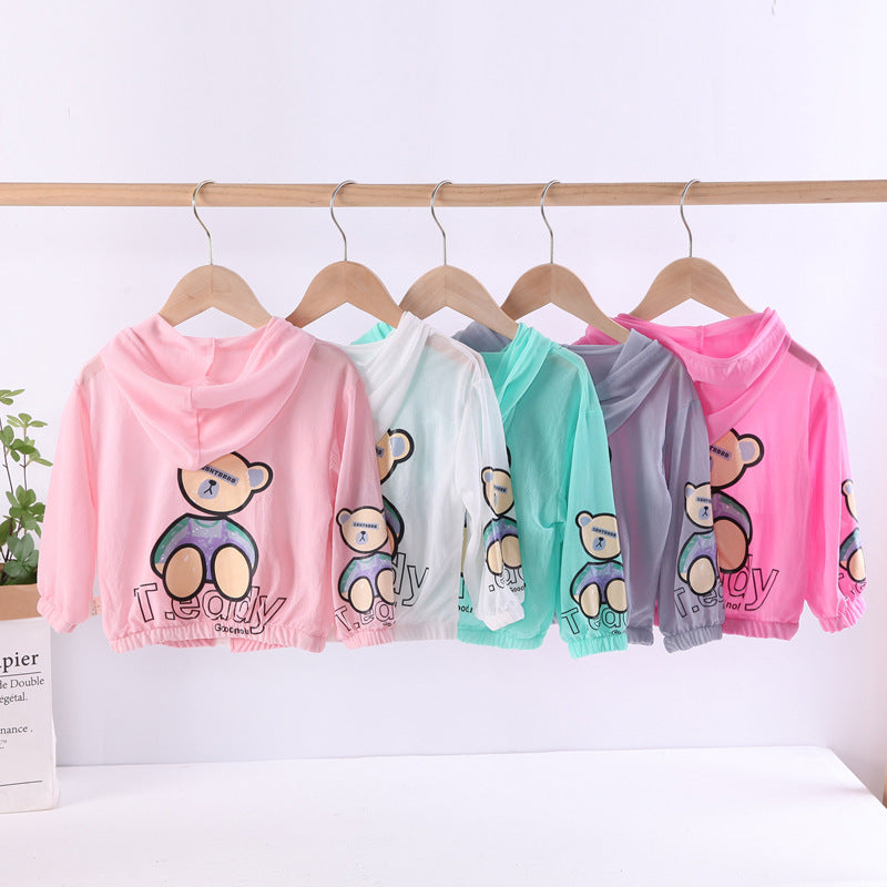Blusa infantil con cremallera y oso 