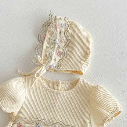 Girls' Bodysuit with Flowers and Tulle